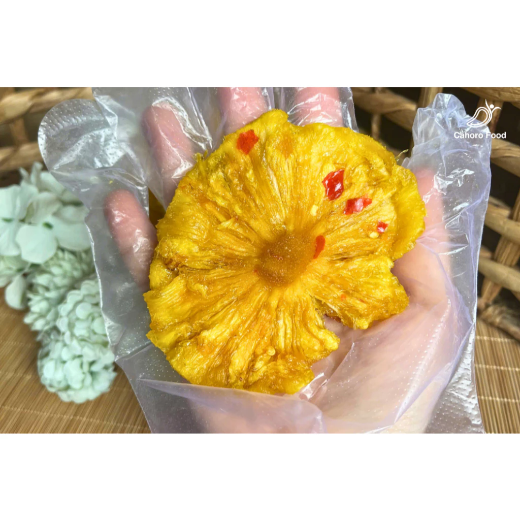 Thơm sấy muối ớt 500g, khóm sấy muối ớt chua cay, ngọt NHẸ - Đặc sản Cahoro Food - Trái cây sấy dẻo.