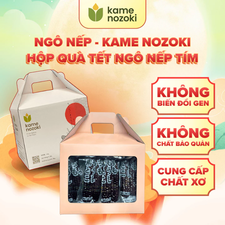 Hộp Quà Ngô Kame Nozoki Tím 2kg (Túi 2kg) - Quà Tặng Cao Cấp tiêu chuẩn Nhật - Quà tặng sức khỏe - Doanh nghiệp