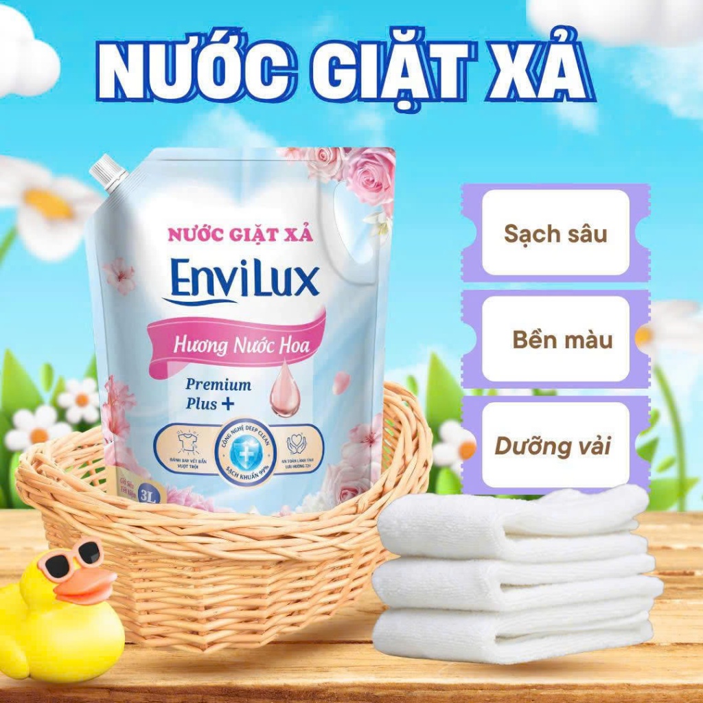 Xả Kho Nước giặt xả Envilux  - Hương huyền bí giặt sạch, thơm lâu, bền màu lưu hương cả ngày