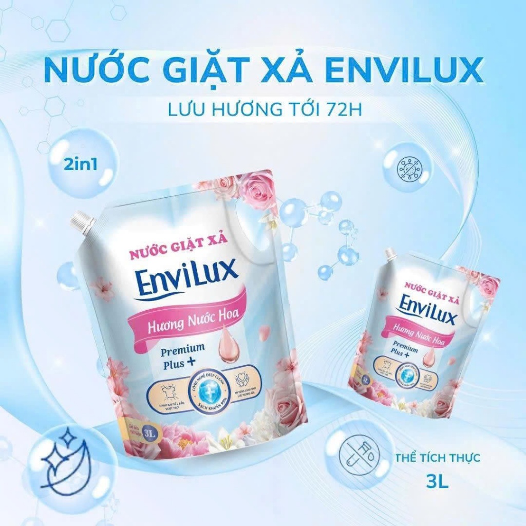 Xả Kho Nước giặt xả Envilux  - Hương huyền bí giặt sạch, thơm lâu, bền màu lưu hương cả ngày