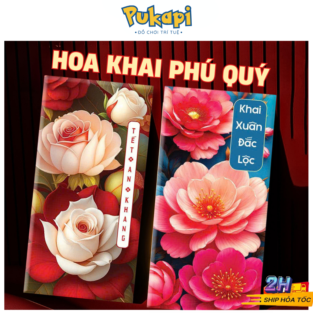 Bao Lì Xì Tết 10 Cái Lì Xì Truyền Thống Chủ Đề Hoa Lá Lì Xì Năm Mới 2026 - Đồ Chơi Cho Bé PUKAPI