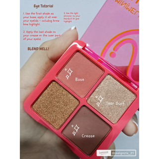 Bảng phấn mắt MINIMELI Ice Hot Long Lasting Matte Trang điểm 4 ô màu 50g