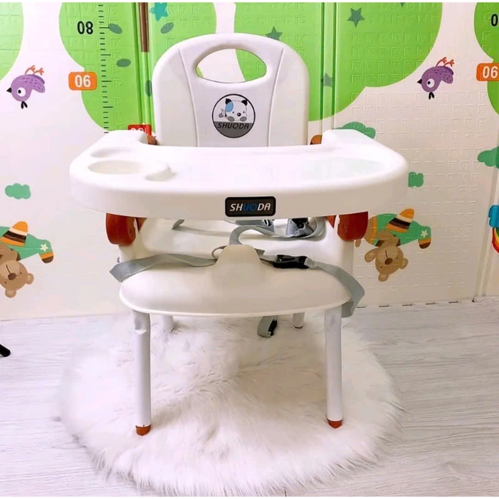 Ghế ăn dặm cho bé gấp gọn đa năng 3 trong 1,kèm chân sắt, nhựa ABS cao cấp, an toàn cho bé Bi Bô Shop!