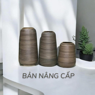 Bình hoa đu đủ nâu ánh kim cao cấp 18cm, 27cm và 30cm gốm sứ Bát Tràng sang trọng - decor nhà đẹp