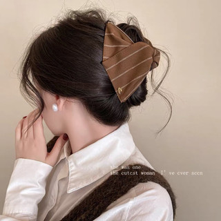 Kẹp tóc càng cua hình tam giác sọc vintage cao cấp kẹp tóc thời trang cá mập phụ kiện tóc