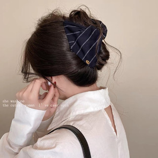 Kẹp tóc càng cua hình tam giác sọc vintage cao cấp kẹp tóc thời trang cá mập phụ kiện tóc