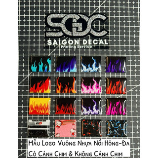 Tem Sticker Nhựa Nổi Phản Quang Logo HôngĐa Vuông CÓ Cánh Chim & KHÔNG Cánh Chim- 18 Kiểu Dáng |SGDC - 1 Cái|