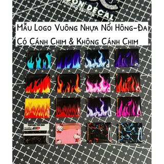 Tem Sticker Nhựa Nổi Phản Quang Logo HôngĐa Vuông CÓ Cánh Chim & KHÔNG Cánh Chim- 18 Kiểu Dáng |SGDC - 1 Cái|