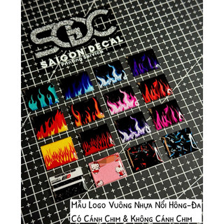 Tem Sticker Nhựa Nổi Phản Quang Logo HôngĐa Vuông CÓ Cánh Chim & KHÔNG Cánh Chim- 18 Kiểu Dáng |SGDC - 1 Cái|