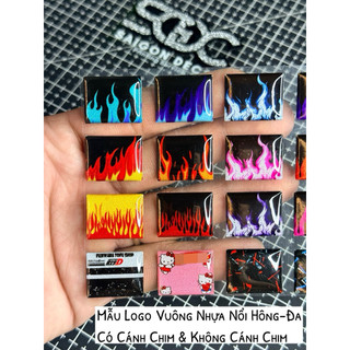 Tem Sticker Nhựa Nổi Phản Quang Logo HôngĐa Vuông CÓ Cánh Chim & KHÔNG Cánh Chim- 18 Kiểu Dáng |SGDC - 1 Cái|