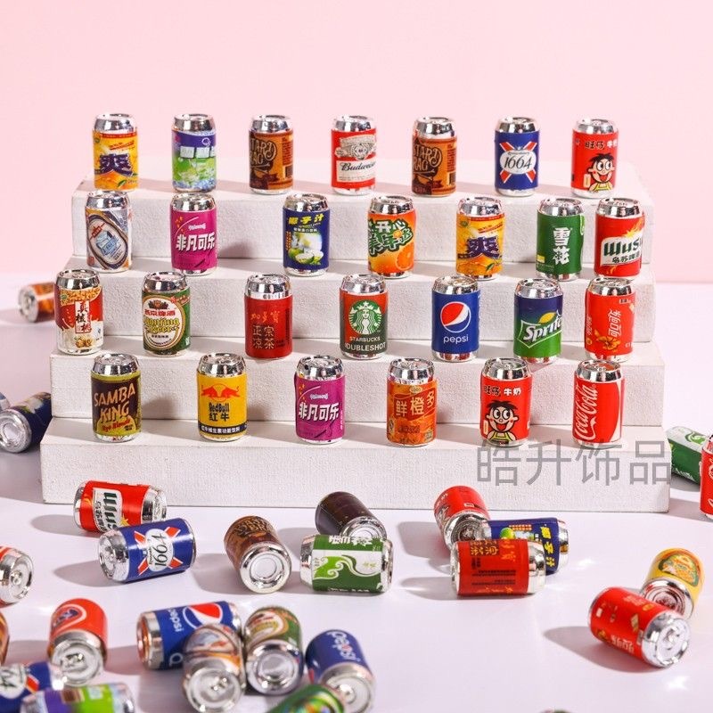 Charm Lon Nước Mini Đồ Chơi Trang Trí Tiệm Tạp Hóa Siêu Thị Nhỏ Charm DIY handmade