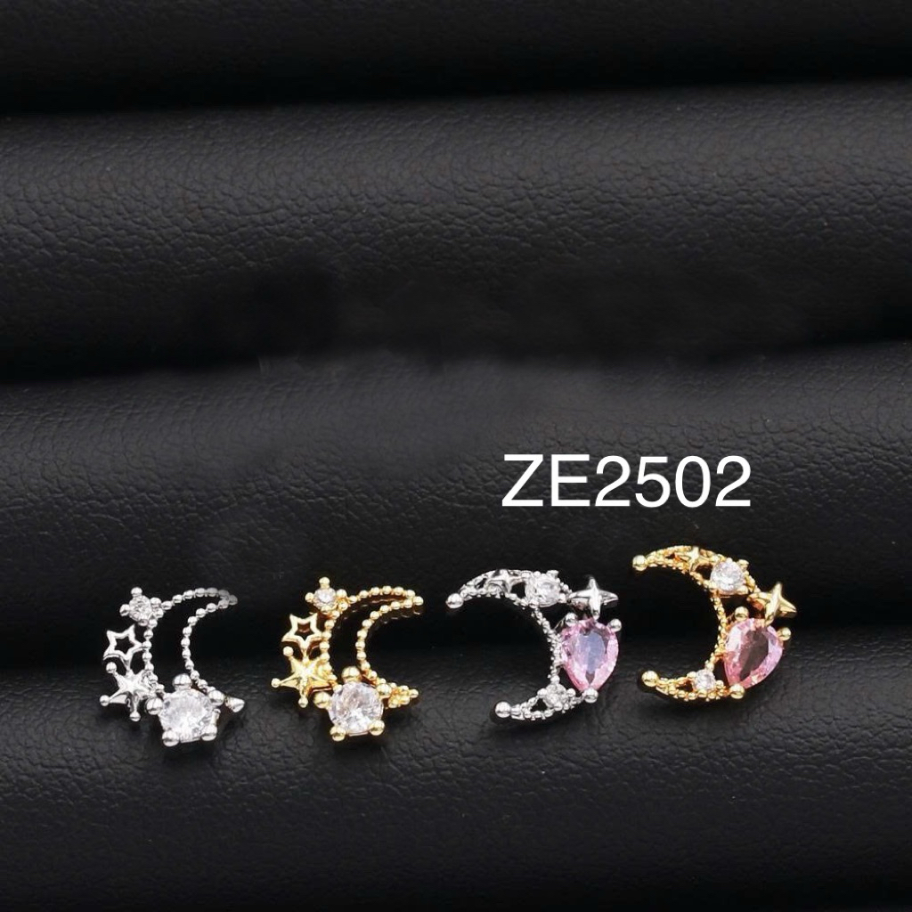Bông tai nữ tạo hình mặt trăng khuyết nhỏ xinh đính đá lấp lánh nhiều kiểu ZE2503 BY ACCESSORIES