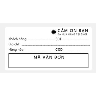 Set 100 phiếu giao hàng có keo dán, phiếu ghi mã vận đơn - giấy a7 in theo yêu cầu mực trắng đen.