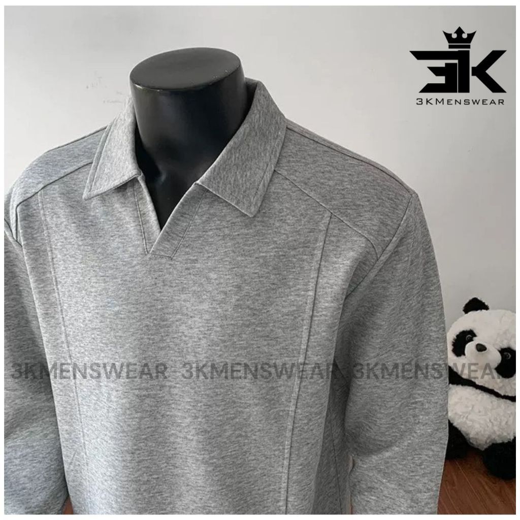 Áo Nỉ Sweater Nam, Dài Tay Cổ V Form Clean Basic Thời Trang Hàn Quốc vải Nỉ 2 Da Cao Cấp 3KMenswear