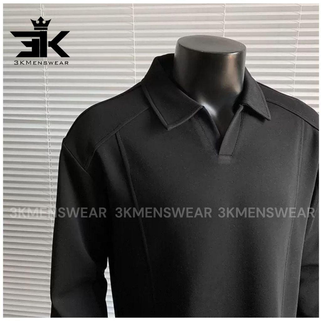 Áo Nỉ Sweater Nam, Dài Tay Cổ V Form Clean Basic Thời Trang Hàn Quốc vải Nỉ 2 Da Cao Cấp 3KMenswear