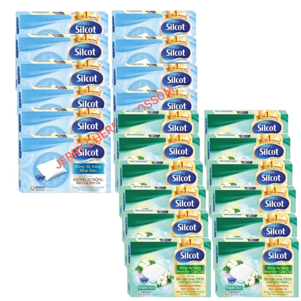 12 hộp bông tẩy trang silcot Cao cấp Nhật Bản 66 miếng