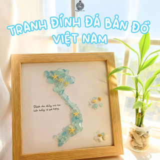 Tranh Đính Đá Hình Việt Nam 20x20cm – Bình Yên Xanh | Quà Tặng Ý Nghĩa - Tranh Handmade