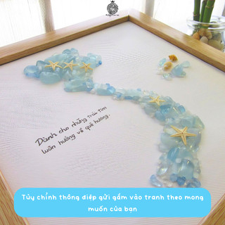 Tranh Đính Đá Hình Việt Nam 20x20cm – Bình Yên Xanh | Quà Tặng Ý Nghĩa - Tranh Handmade