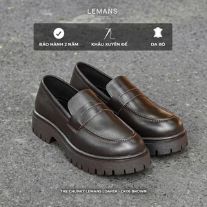 |Full Brown| THE LEMANS CHUNKY PENNY LOAFER CK06.3 - Đế tăng cao 4cm Full cao su nguyên khối Da bò nguyên tấm BH 24T