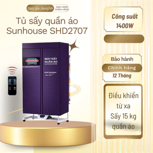 Tủ Sấy Quần Áo Sunhouse SHD2702-2707 , Sấy 15kg Quần Áo, Công Suất 1500W