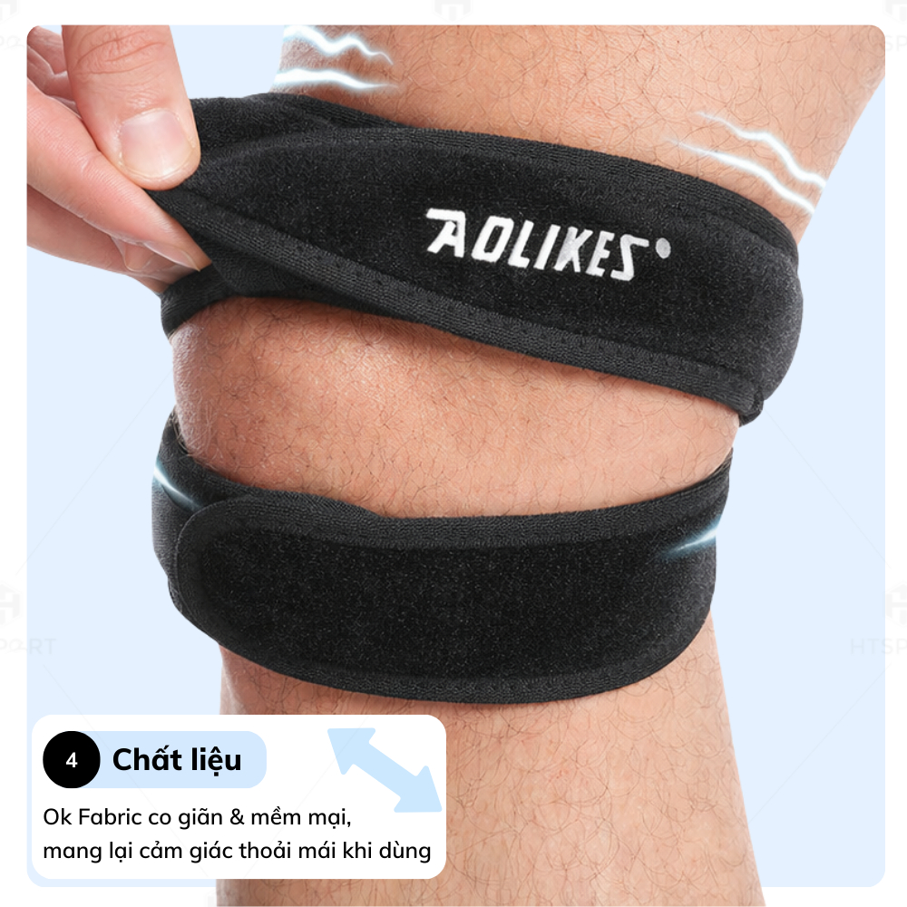 Đai Bảo Vệ Đầu Gối Điều Chỉnh Aolikes A-7929, Giảm Chấn Thương Khớp Bánh Chè Khi Vận Động Mạnh