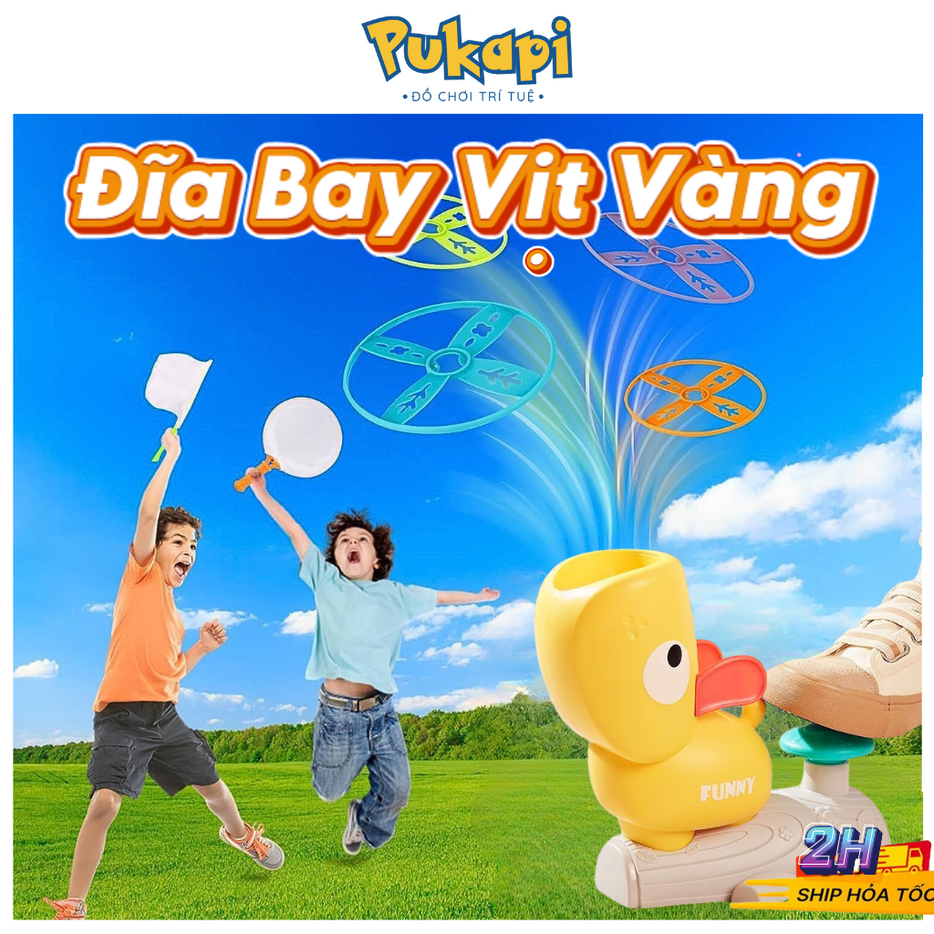 Đồ Chơi Vận Động Dĩa Bay Tung Hứng Dĩa Bay Vịt Vàng Vịt Xanh Đồ Chơi Ngoài Trời - Đồ Chơi Cho Bé PUKAPI