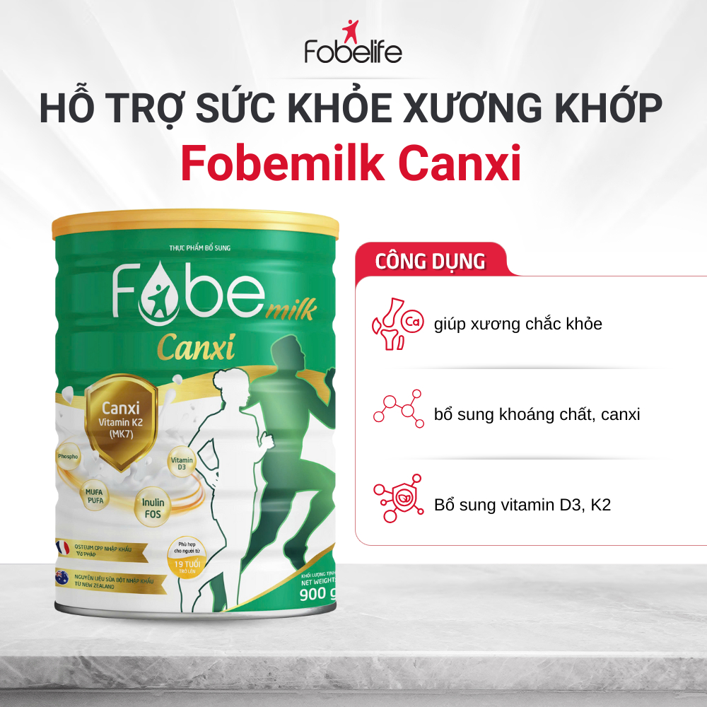 Sữa Bột Canxi Fobelife Bổ Sung Dưỡng Chất, Giúp Xương Chắc Khỏe N2 - Lon 900g