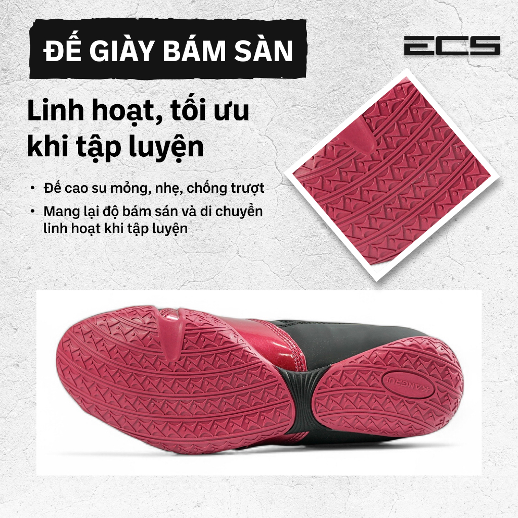 Giày Boxing Kangrui KB201, Giày Boxing Thi Đấu Chuyên Nghiệp, Bám Sàn, Bảo Vệ Cổ Chân