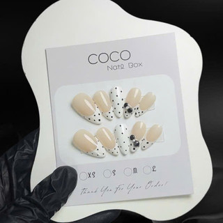 (HỎA TỐC) Móng tay úp, Nailbox thiết kế thạch trà vẽ Fench trắng G142 nặn nơ nhà GEMYCHIP