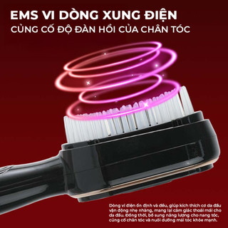 Lược điện chải tóc gỡ rối di tinh chất massage đầu Lokykin có ion xanh và đỏ giúp kích thích mọc tóc, lưu thông máu