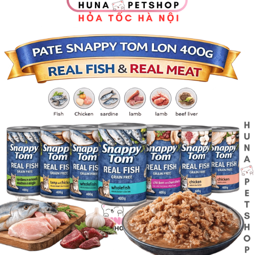 Pate mèo Snappy Tom Lon 400g Real Fish & Real Meat - Thức Ăn Cho Mèo ...