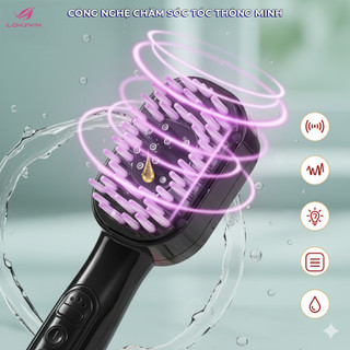 Lược điện chải tóc gỡ rối di tinh chất massage đầu Lokykin có ion xanh và đỏ giúp kích thích mọc tóc, lưu thông máu