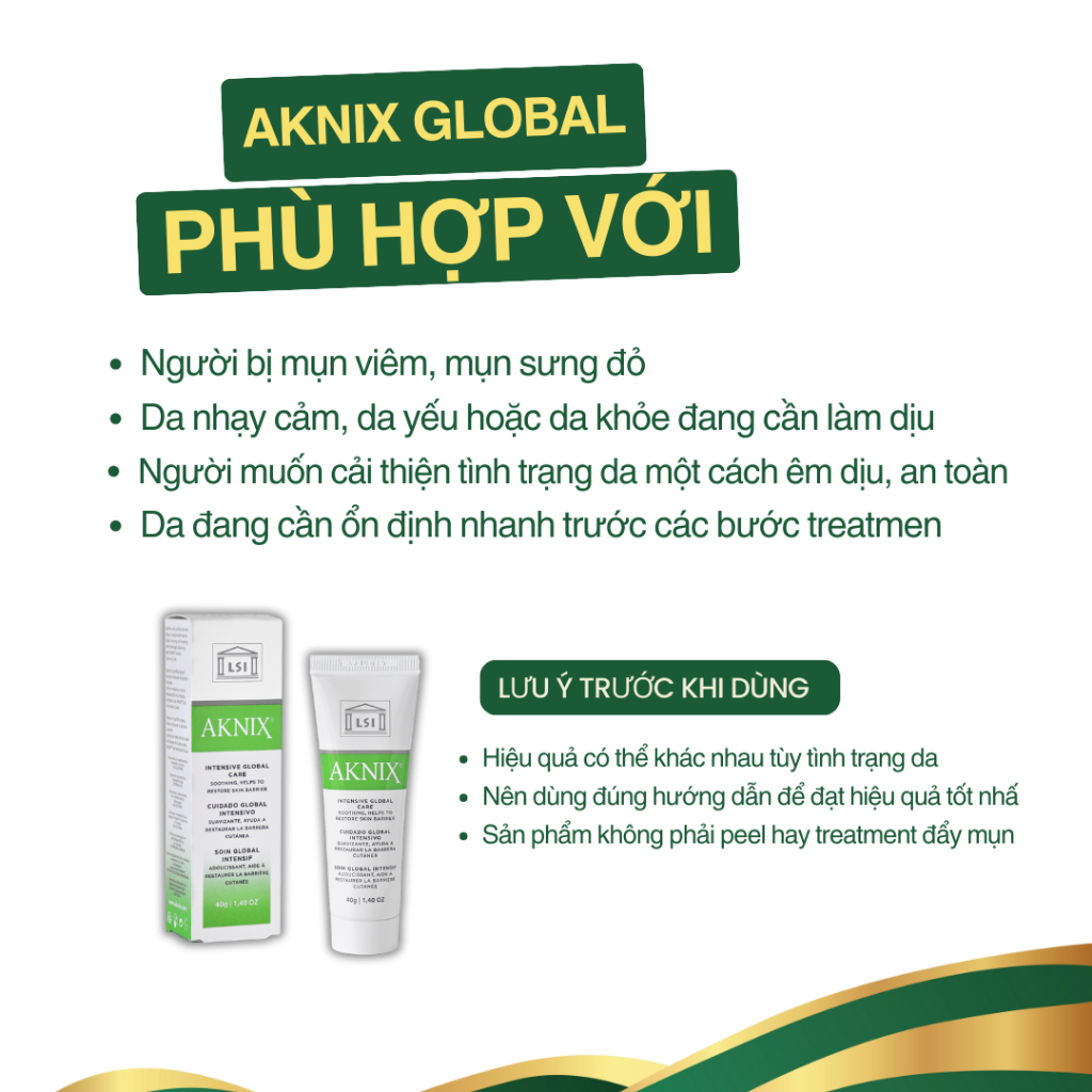 Kem làm dịu mụn viêm AKNIX Global 40g – Dành cho da nhạy cảm, da yếu