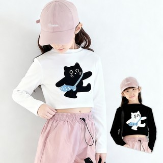 ÁO DàI Tay Cotton Cao CấP MớI Cho Bé GáI ThiếT Kế HọA TiếT Tai Nghe Dễ áO Thun