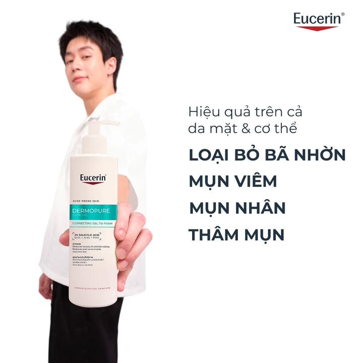 Gel rửa mặt giảm mụn & mờ thâm Eucerin® DermoPure Clinical Correcting Gel To Foam 400ml | Skincare – 5