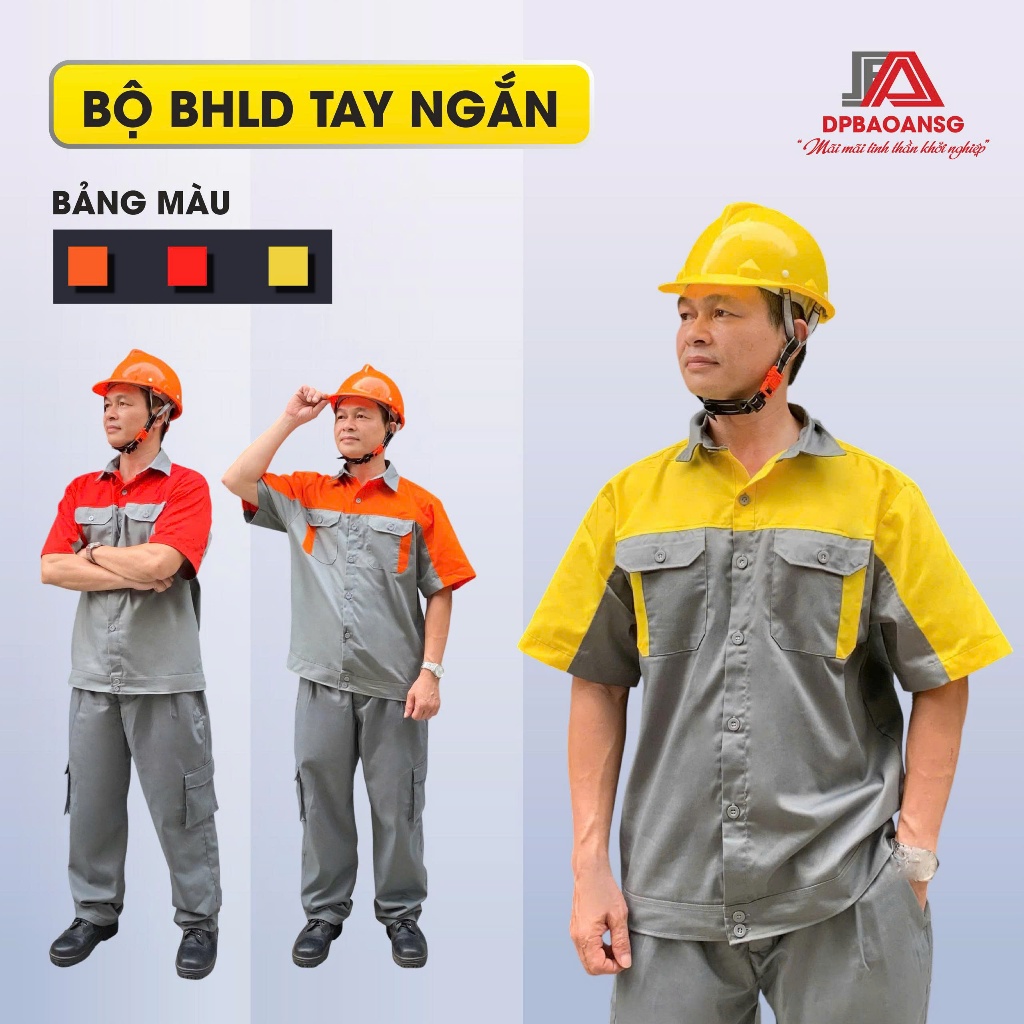 Quần Áo Bảo Hộ Lao Động Kaki TAY NGẮN Nhiều Màu- Vải Bền Cho Kỹ Sư, Công Nhân , Thợ Sửa Chữa