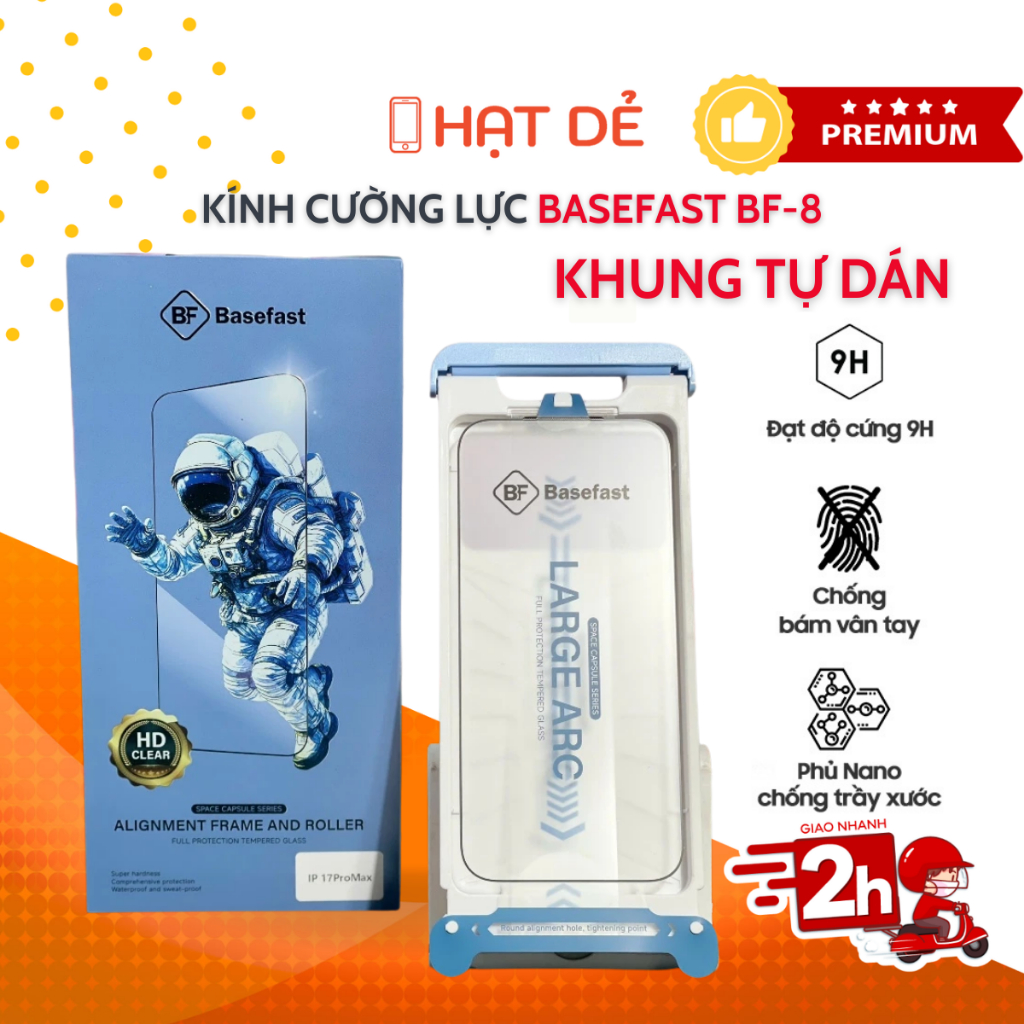 Kính Cường Lực Có Khung Tự Dán BF-8 Chính Hãng Basefast
