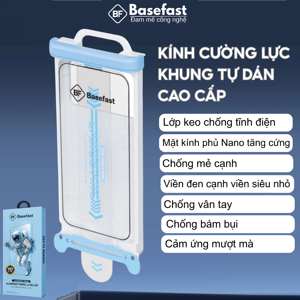 Kính Cường Lực Có Khung Tự Dán BF-8 Chính Hãng Basefast