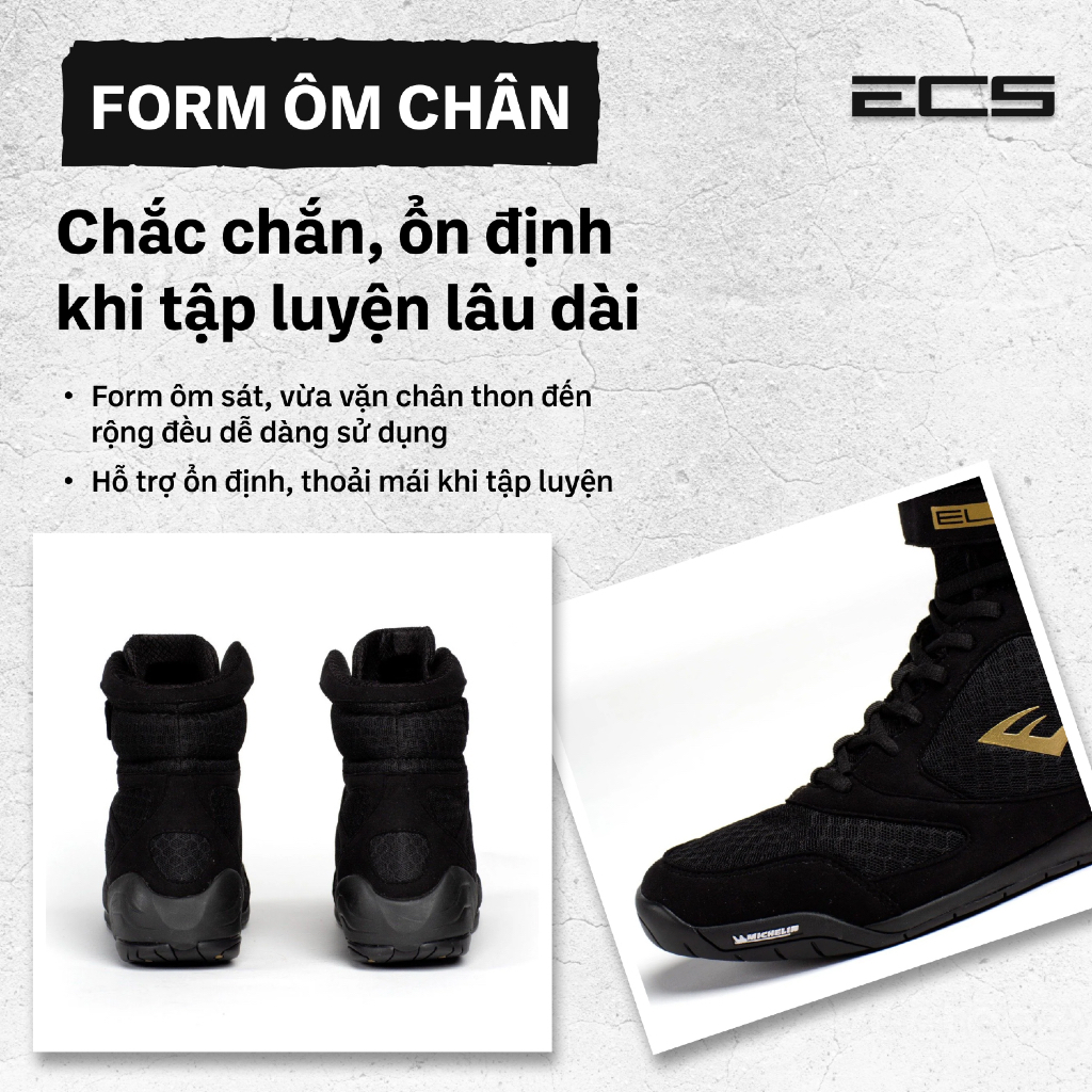 Giày Boxing Everlast Elite 2, Giày Thi Đấu Quyền Anh Everlast, Bám Sàn, Thoáng Khí