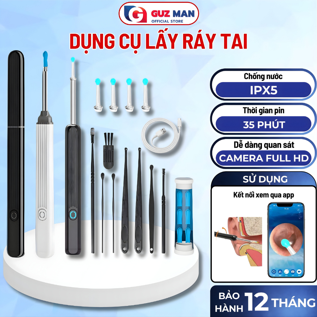 Dụng Cụ Lấy Ráy Tai Có Camera Nội Soi Đa Năng Hình Ảnh Sắc Nét Bảo Hành ...