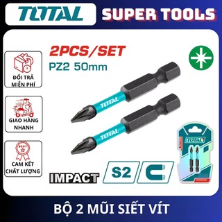 ĐỒ NGHỀ TOTAL Bộ 2 mũi bắt vít PH2x50MM TACIM71PH250 / PZ2x50mm TACIM71PZ250