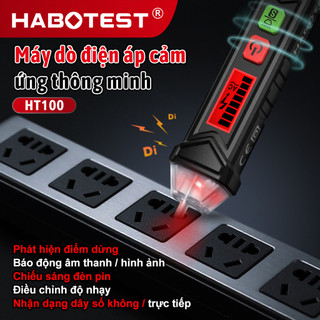 HABOTEST HT100 Bút kiểm tra điện áp AC 12V-1000V Máy phát hiện không tiếp xúc Máy kiểm tra điện áp kỹ thuật số LCD với