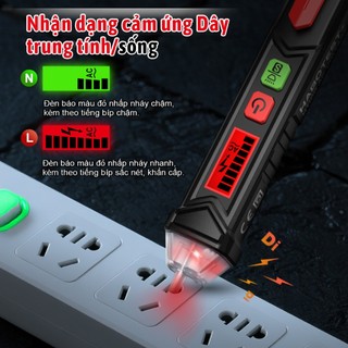 HABOTEST HT100 Bút kiểm tra điện áp AC 12V-1000V Máy phát hiện không tiếp xúc Máy kiểm tra điện áp kỹ thuật số LCD với