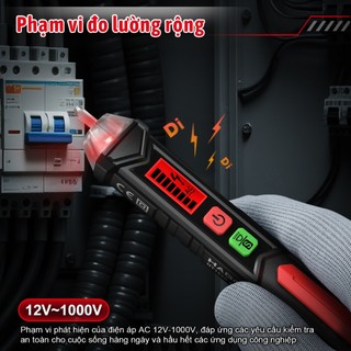 HABOTEST HT100 Bút kiểm tra điện áp AC 12V-1000V Máy phát hiện không tiếp xúc Máy kiểm tra điện áp kỹ thuật số LCD với