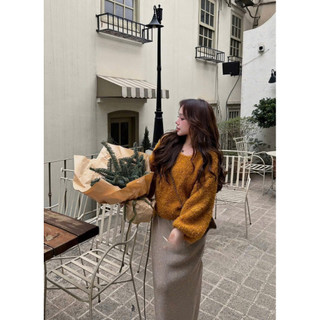 [Có Sẵn]•𝙆𝙞𝙣𝙜𝙨𝙝𝙤𝙥𝙗𝙚𝙖𝙪𝙩𝙮•Áo Len Gạo Dáng Thụng Cổ Tròn QC