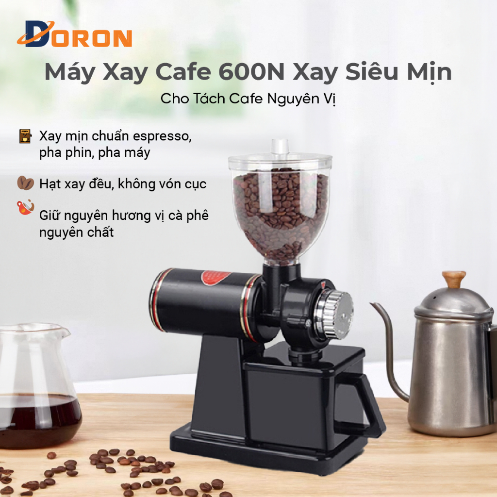 Máy xay cà phê 600N 180W nhỏ gọn có 8 mức độ xay