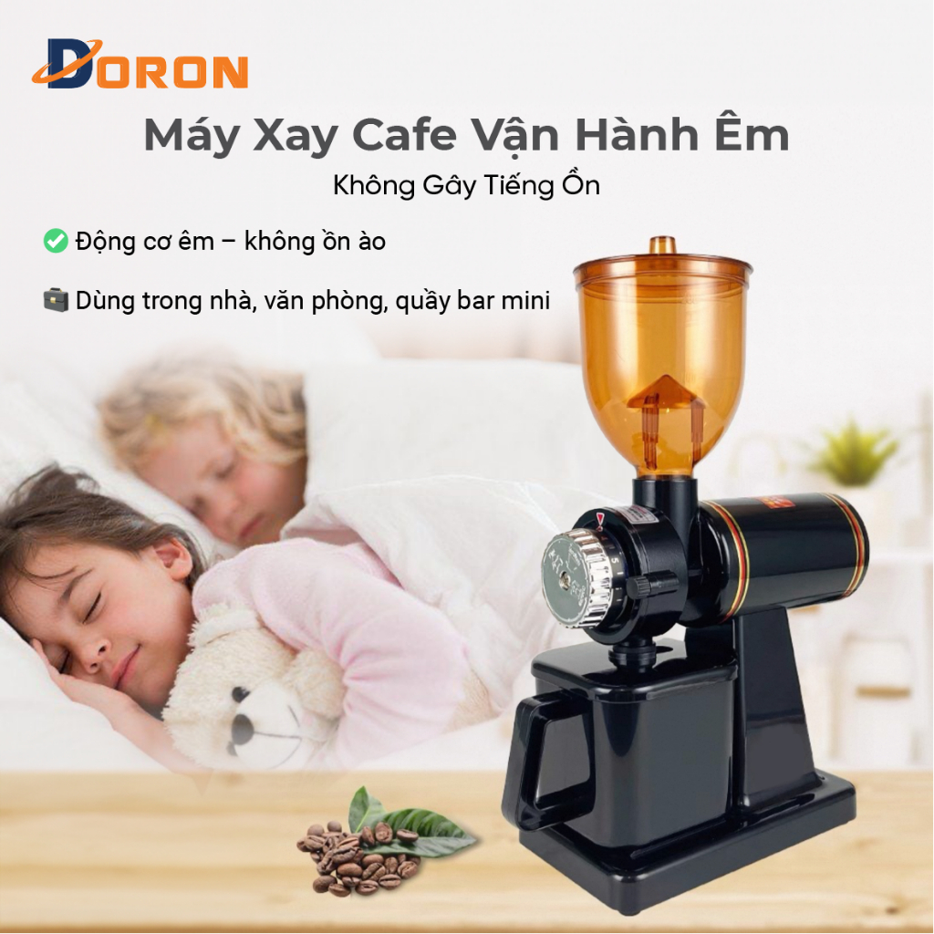 Máy xay cà phê 600N 180W nhỏ gọn có 8 mức độ xay