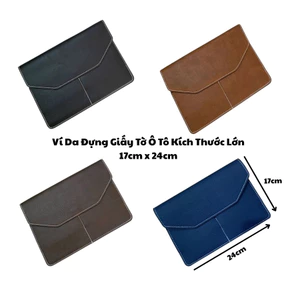 Ví Da Đựng Giấy Tờ Xe Ô Tô Kích Thước Lớn 17cm x 24cm - SBH-VD02TH (Hỗ Trợ Dập Logo Hãng)
