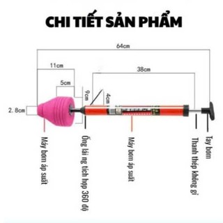 Dụng Cụ Thông Tắc Bồn Cầu YATASMART Bằng Khí Nén Áp Lực Cao Nhựa ABS Tiện Dụng
