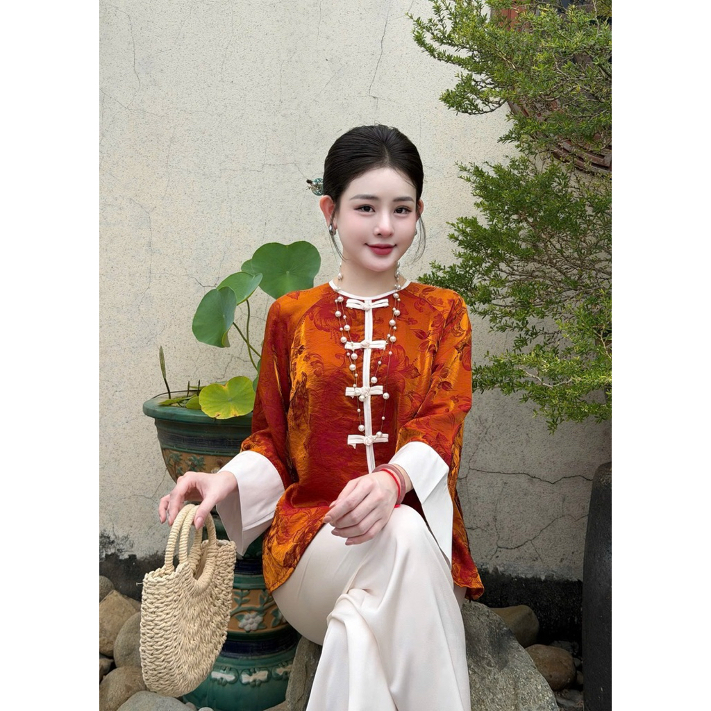 Pháp Phục Lễ Chùa Thiên Thanh, Vải Tằm Tencel Phối Gấm Thanh Nhã & Trang Nghiêm